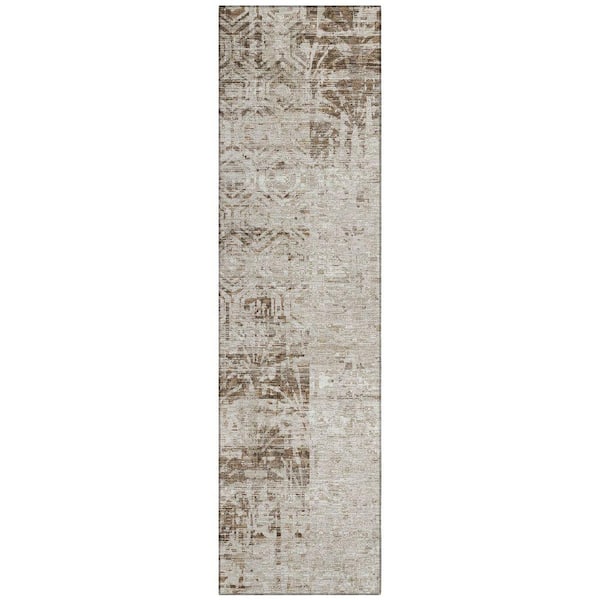Chantille Machine Washable Indoor/Outdoor Abstract ACN2785 Beige 2 ft. x 7 ft. Runner Rug