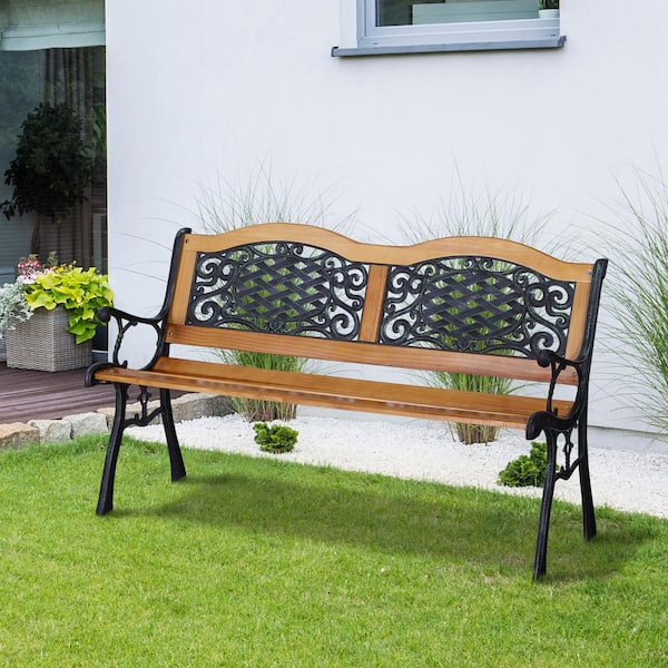 Garden Bench Vintage Cast Iron Metal Patio Furniture Antique Style Park Chair 