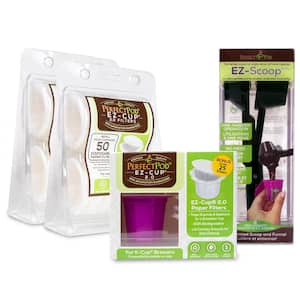 EZ-Cup 2.0 Starter Bundle Reusable Coffee K Cup Pod 125 Disposable Coffee Paper Filters and EZ Scoop