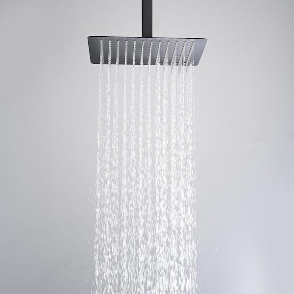 1-Spray 11.81 in. Single Wall Mount Square Fixed Rain Shower Head in Green 1-Spray 11.81 in. Single Wall Mount Square Fixed Rain Shower Head in Green
