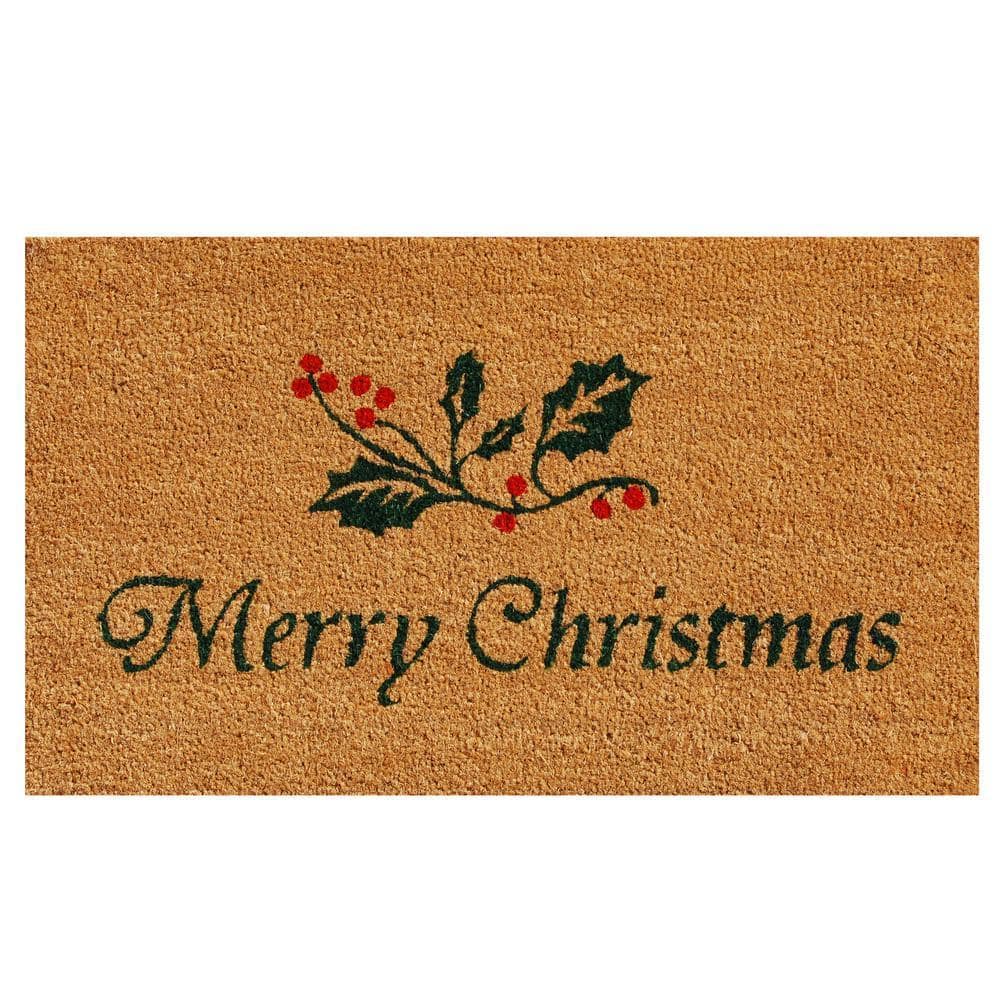 Calloway Mills Christmas Holly 17 in. x 29 in. Coir Door Mat