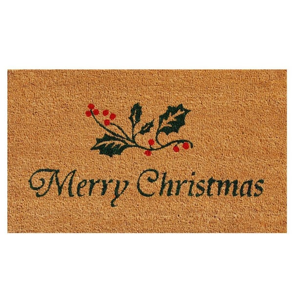 Calloway Mills Christmas Holly 17 in. x 29 in. Coir Door Mat