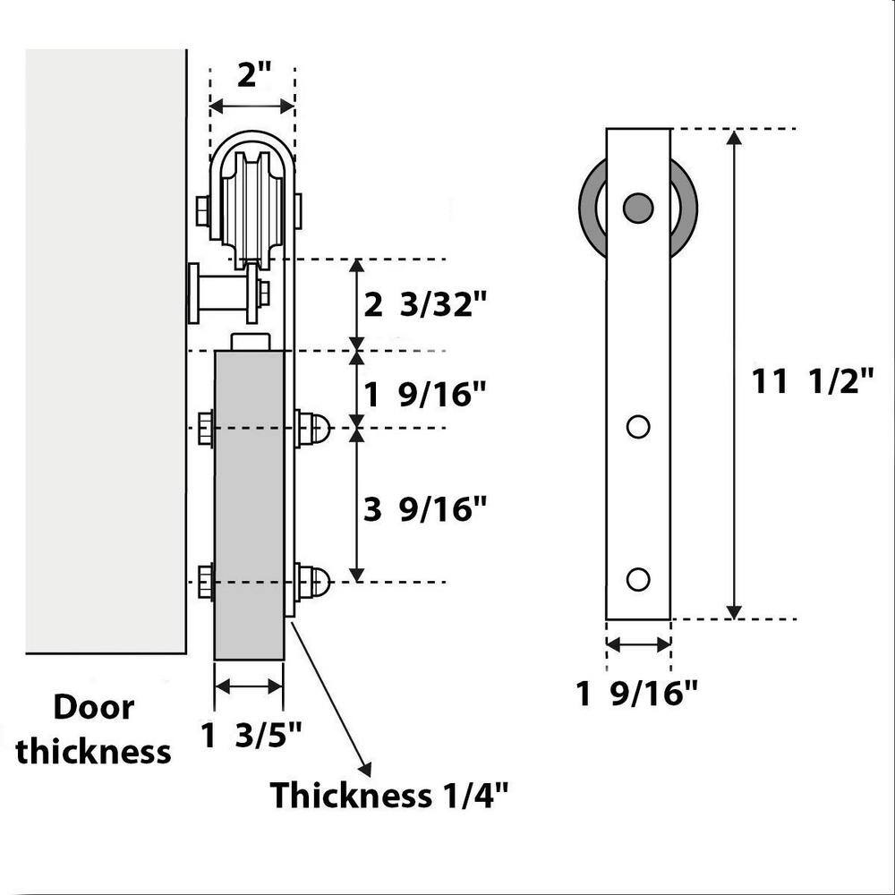 Modern White Frosted Glass Panel Barn Door Kit 24 x 84