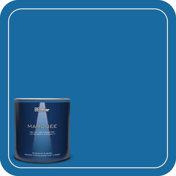 BEHR MARQUEE 1 qt. #S-G-560 Jazz Blue Satin Enamel Interior Paint & Primer