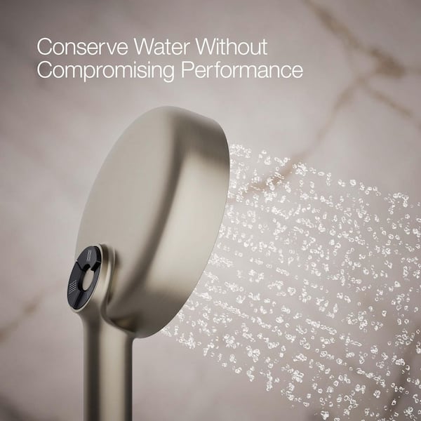 KOHLER Statement 3-Spray Patterns with 1.75 GPM 5.125 in. Wall Mount Handheld Shower Head in Vibrant Brushed Nickel