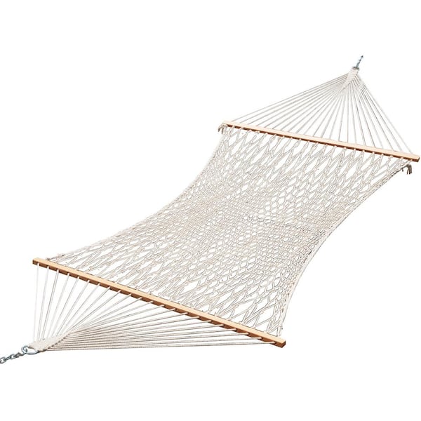 Sol Living Bahia 4.58 ft. Portable Double Cotton Hammock Bed in Natural