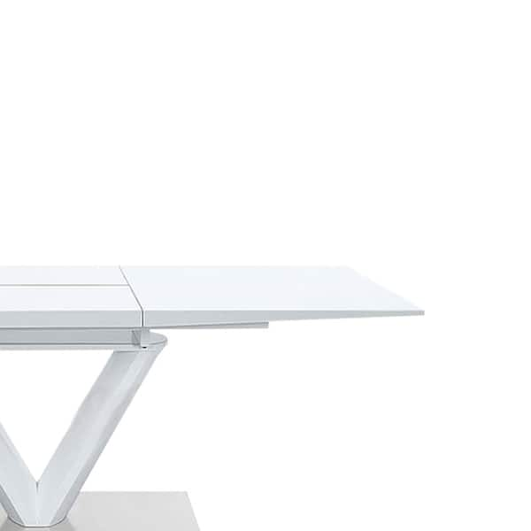 Small white high gloss dining table hot sale