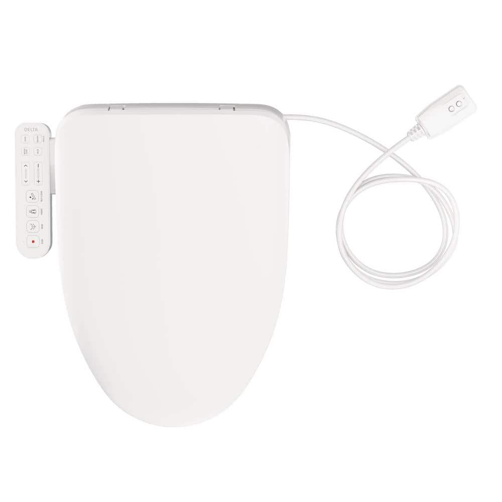 White Elongated Electric Bidet Toilet Seat with Soft Close