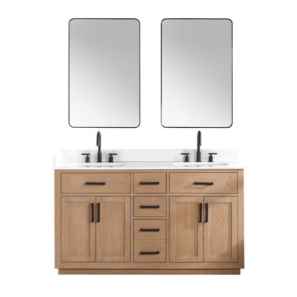 Altair Gavino 60 in. W x 22 in. D x 34 in. H Double Sink Bath Vanity in ...