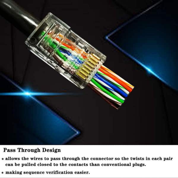 Lot De 20 Fiches Réseau CAT6 RJ45 PremiumX - Connecteurs Blindés UTP Pour Câbles CAT5/CAT6 AWG24 - Installation Sans Outil - 1 Gbit/s