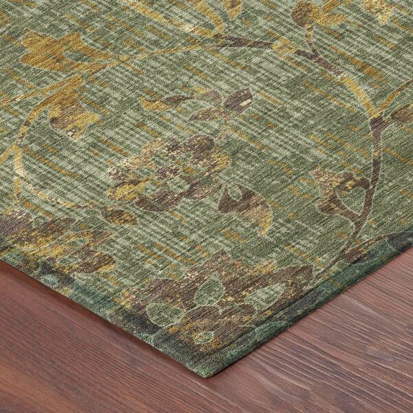 Chantille Machine Washable Indoor/Outdoor Abstract ACN2616 Olive 2 ft. x 3 ft. Accent Rug