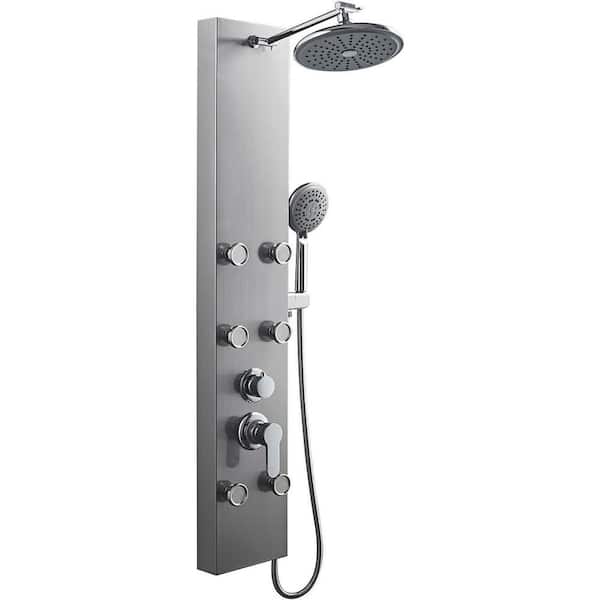 Unbranded Roxy 10.09 in. W 3 Jet Shower Tower in Silver 16GS-36257