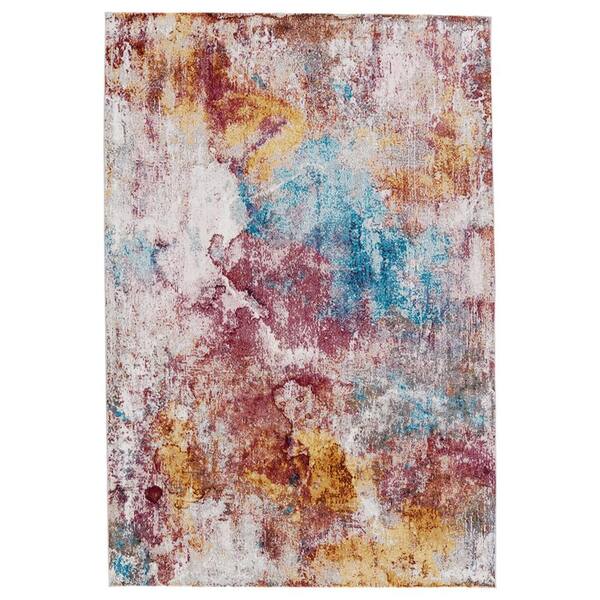 Rectangle Multicolor Line Rug VIBE BY JAIPUR LIVING Vibe Comet Multicolor/Red 10 ft. x 14 ft ...