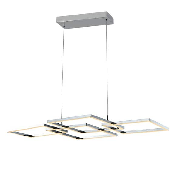 Maxax Boston 40-Watt Integrated LED Chrome Chandelier