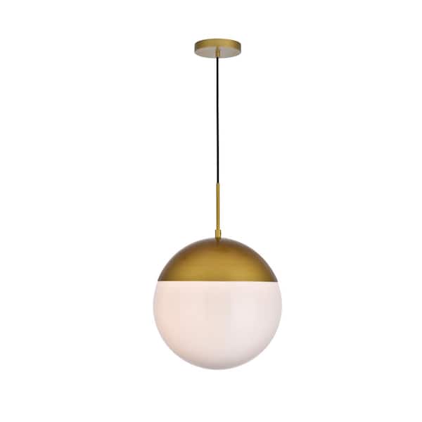 Unbranded Timeless Home Ellie 1-Light Brass Pendant with Frosted Glass Shade