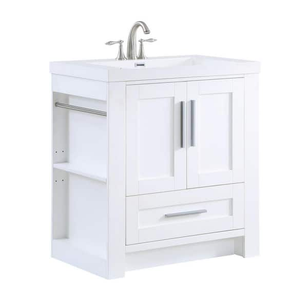 Runfine Aubrey 30 In W X 19 In D X 34 In H Bath Vanity In White With Cultured Marble Vanity Top In White With White Basin Rf110079w The Home Depot