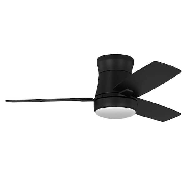Hampton Bay Bellport 42 in. Indoor Matte Black Hugger Ceiling Fan
