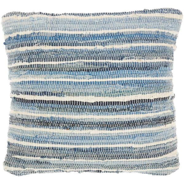 Mina Victory Lifestyles Denim 22 in. x 22 in. Throw Pillow