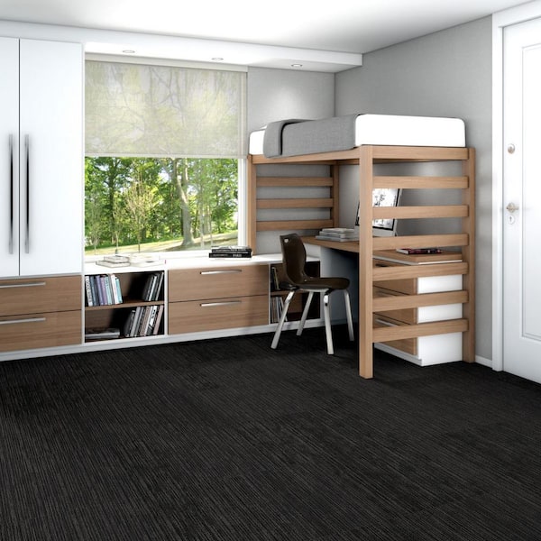 Fellowship - Woodsmoke - Gray Commercial 24 x 24 in. Glue-Down Carpet Tile Square (80 sq. ft.)