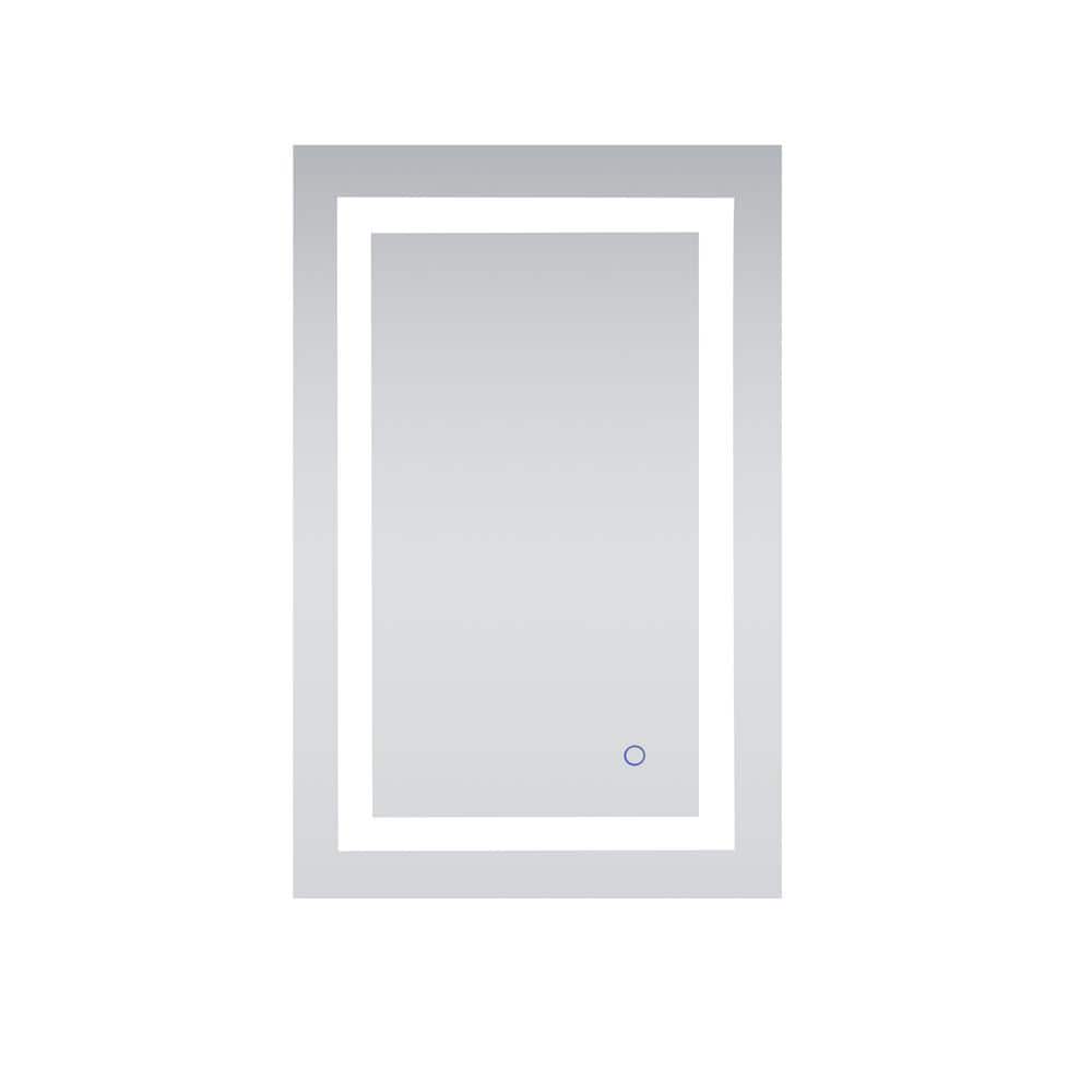 Timeless Home 20 in. W x 30 in. H Rectangle Frameless Silver LED Mirror