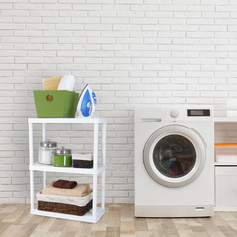 White 3-Shelf Lightweight Plastic Storage Unit