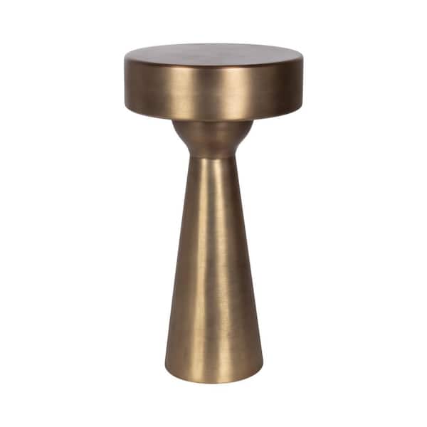 Solbrett 12 in. Gold Round Metal End Table