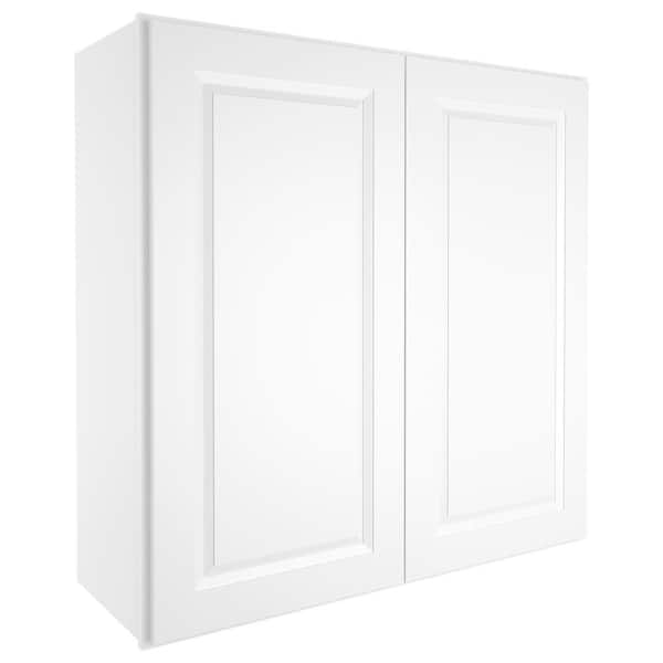 HOMEIBRO 36-in W X 12-in D X 36-in H in Traditional White Plywood Ready to Assemble Wall Kitchen Cabinet
