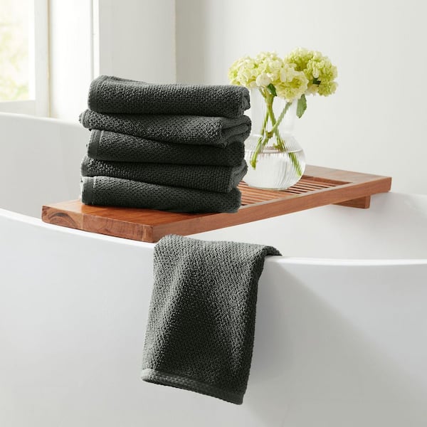 FRESHFOLDS Midnight 6-Pack Cotton Quick-Dry Hand Towel Set