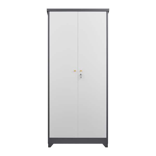 FIROMO 31.5 in. X 15.35 in X 72.8 in. Metal Outdoor Storage Cabinet Tool Storage Shed,w/Sloping,Waterproof Roof,Lockable Doors