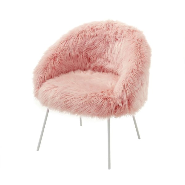 rose gold fluffy chair