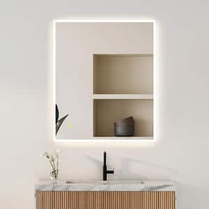 Aurora 36 in. W x 30 in. H Rectangular Frameless Wall LED Bathroom Vanity Mirror in Clear Glass