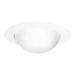 6 in. White Recessed Ceiling Light Dome Trim, Wet Rated Shower Light