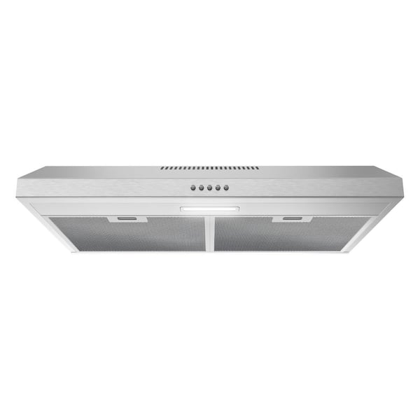 30 in. 80 CFM Ferla Ducted Under Cabinet Range Hood in Stainless Steel, Mesh Filters, Push Button Control, LED Light
