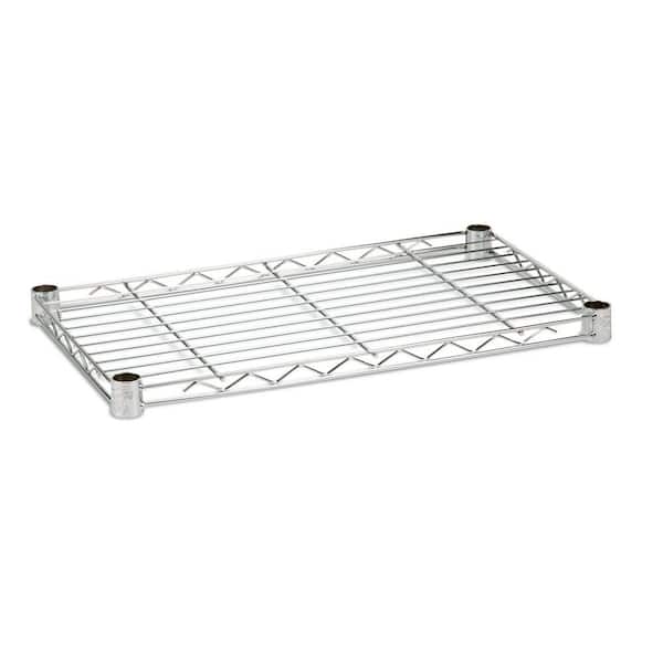 Honey-Can-Do 14 in. x 24 in. 350 lb. Weight Capacity Steel Shelf in Chrome