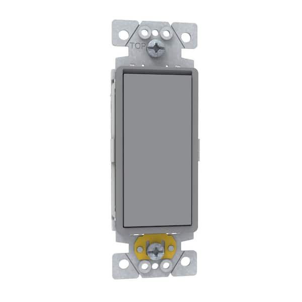 X Series 20 Amp Single Pole/3-Way Switch Module Rocker Back Wire Light Switch Matte Gray
