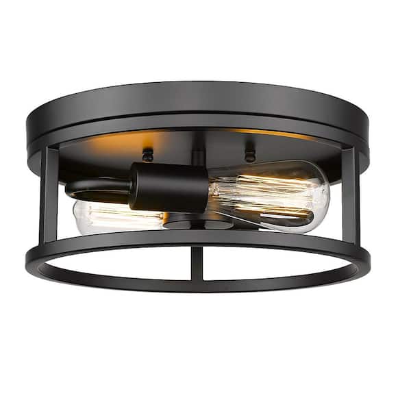 Unbranded Donna 12 in. 2-Light Black Flush Mount