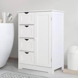 23.6 in. W x 11.8 in. D x 31.6 in. H Freestanding Linen Cabinet with Drawers and Shelves in White