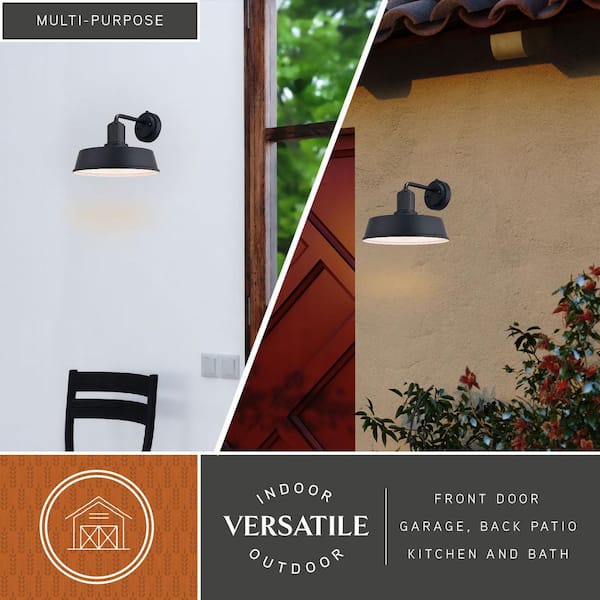 VAXCEL Ha mmond Matte Black and White Steel 1-Light LED