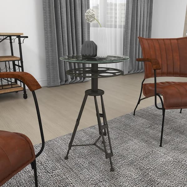 Metal Glass Accent Table