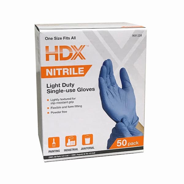 Firm Grip Blue Nitrile Gloves (50-Count)