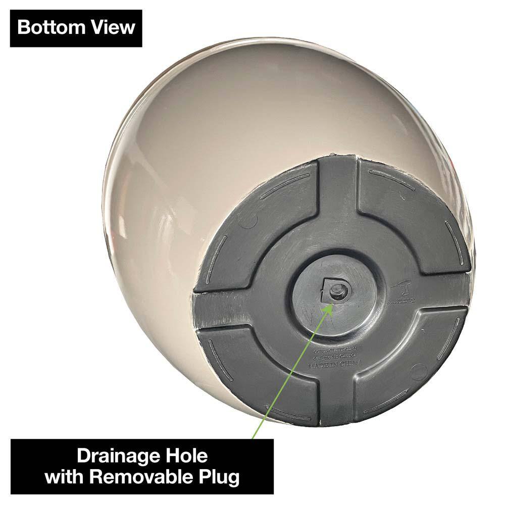 Taupe High-Density Resin Outdoor Planter with Drainage Hole