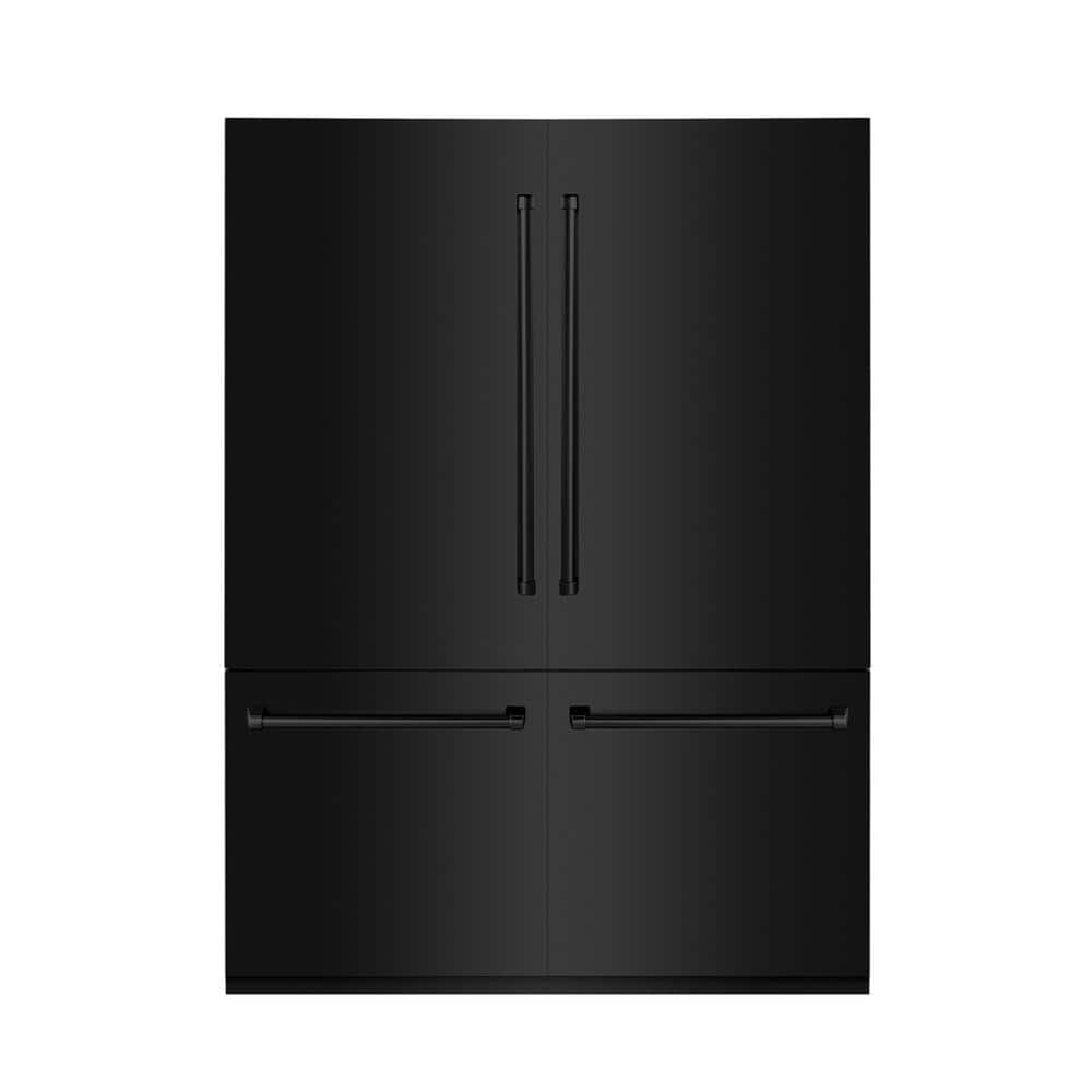 60 in. 4-Door French Door Refrigerator with Internal Water and Ice Dispenser in Black Stainless Steel