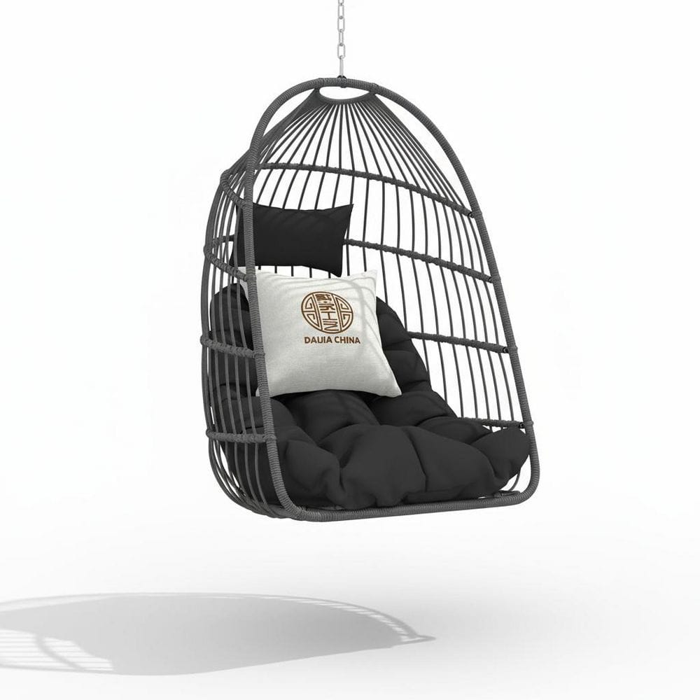 Outdoor Foldable Egg Swing Chair with Stainless Steel Hanging Kit ...