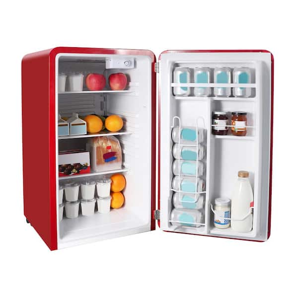 Commercial Cool Retro 1.6 Cu. Ft. Mini Refrigerator With Freezer Red -  Office Depot