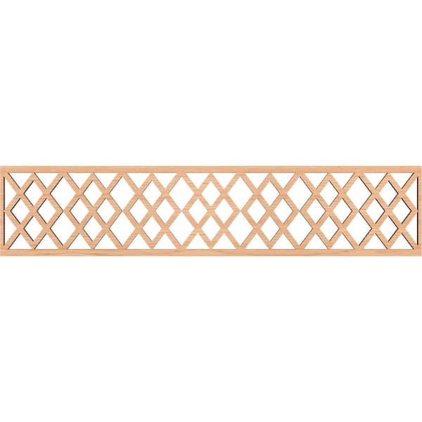 Ekena Millwork Hadley Fretwork 0.375 in. D x 46.75 in. W x 10 in. L Hickory Wood Panel Moulding