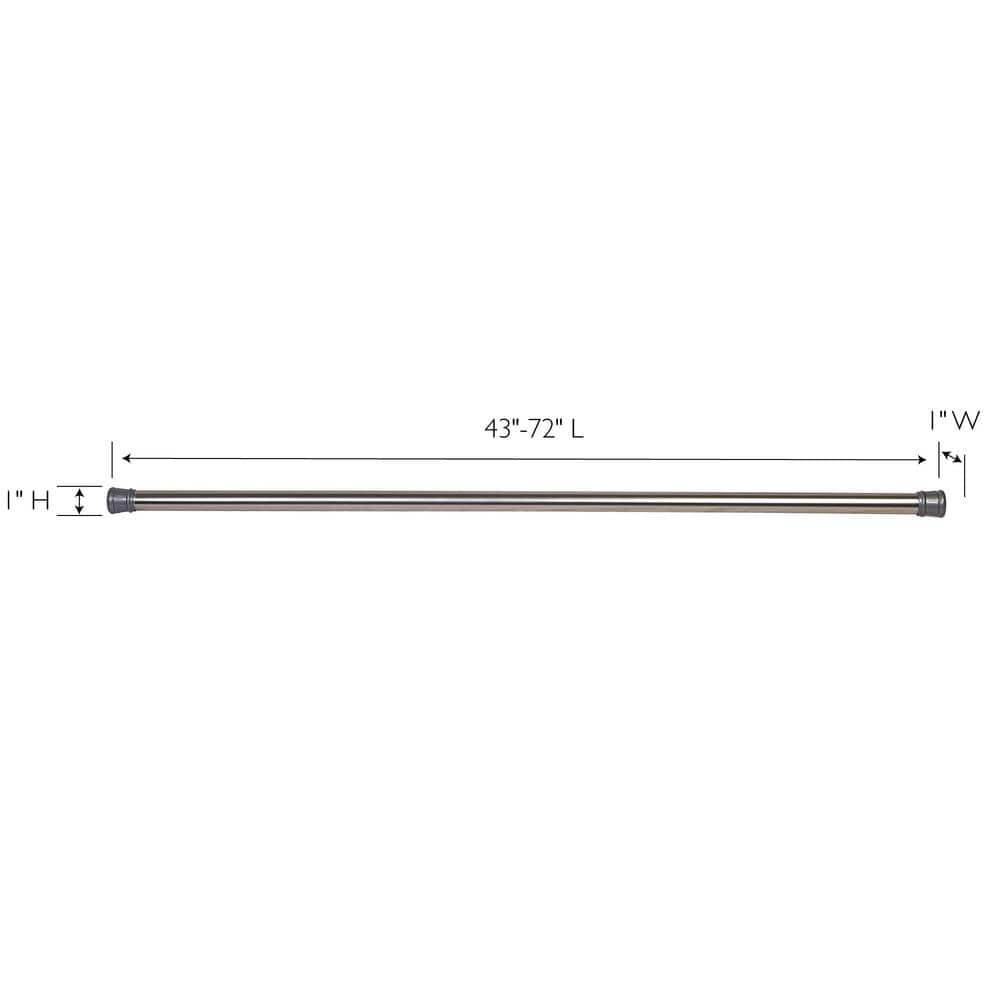 Design House Adjustable Shower Rod 43"-72", Brushed Nickel