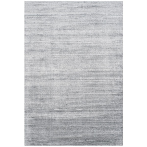 Mirage 8 ft. x 10 ft. Light Gray Solid Color Distressed Area Rug