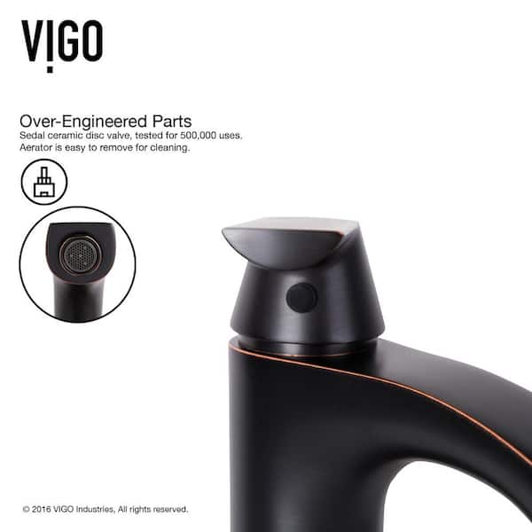 VIGO Dianthus White Matte Stone Vessel Bathroom Sink and Linus Bathroom Vessel Faucet in Antique Rubbed Bronze w/ Pop up