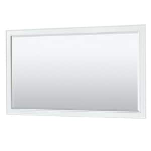 Deborah 58 in. W x 33 in. H Framed Rectangular Bathroom Vanity Mirror in White
