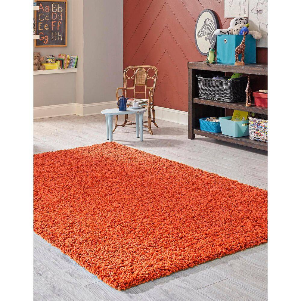 Luxe Softness 6' x 9' Blue Solid Shag Area Rug